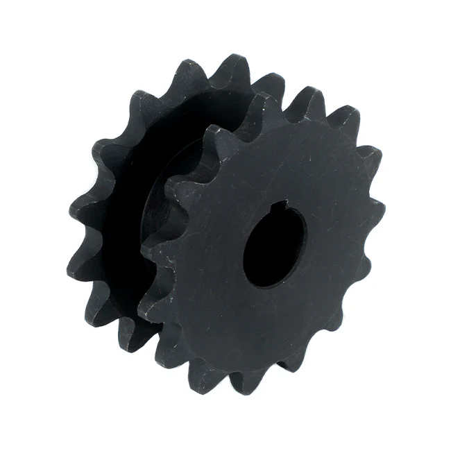 15t Steel Double Hub Sprocket (#35 Steel, 1/2" ID)