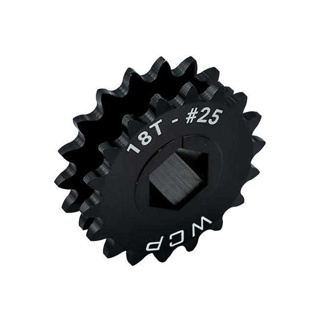 18t Aluminum Hub Double Sprocket (#25 Chain, 1/2" Hex Bore)