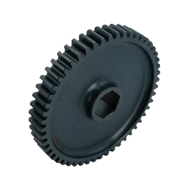 52t Pocketed Steel Spur Gear (20 DP, 1/2" Hex Bore)