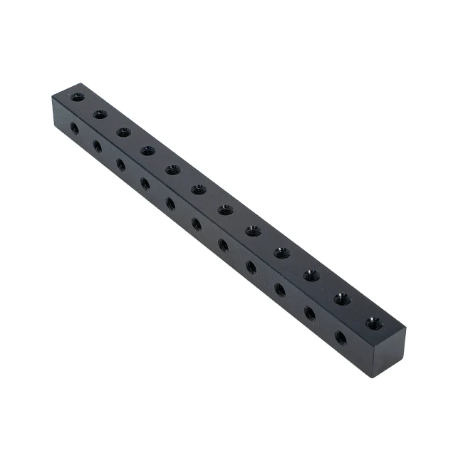 6" L x 0.5" x 0.5" Aluminum Nutstrip (#8-32, 0.500" Spacing)