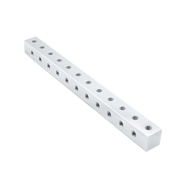 6" L x 0.5" x 0.5" Aluminum Nutstrip (#10-32, 0.500" Spacing)