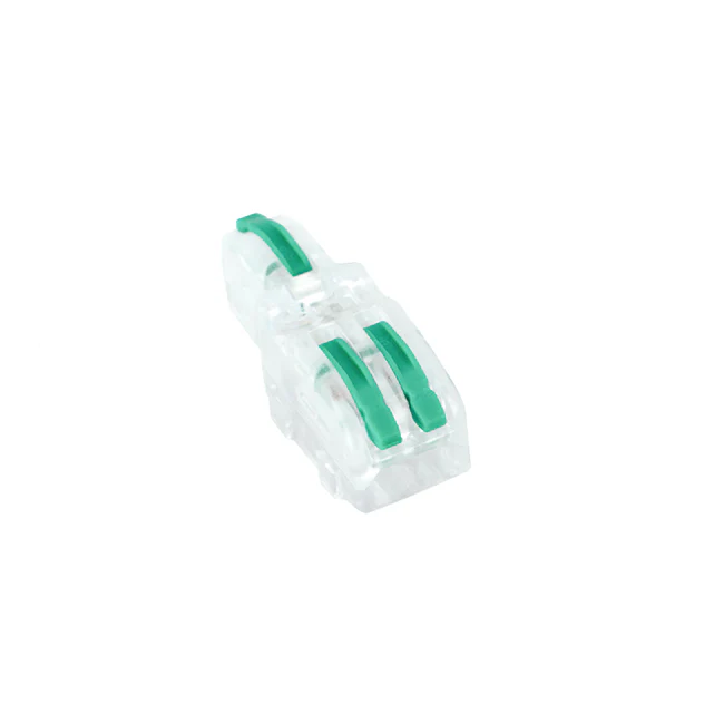 1 to 2 Slot Green, Clear Wire Lever Nut (10-Pack)