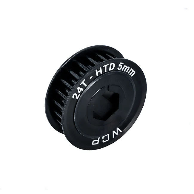 24t x 9mm Wide Aluminum Pulley (HTD 5mm, 1/2" Hex Bore)