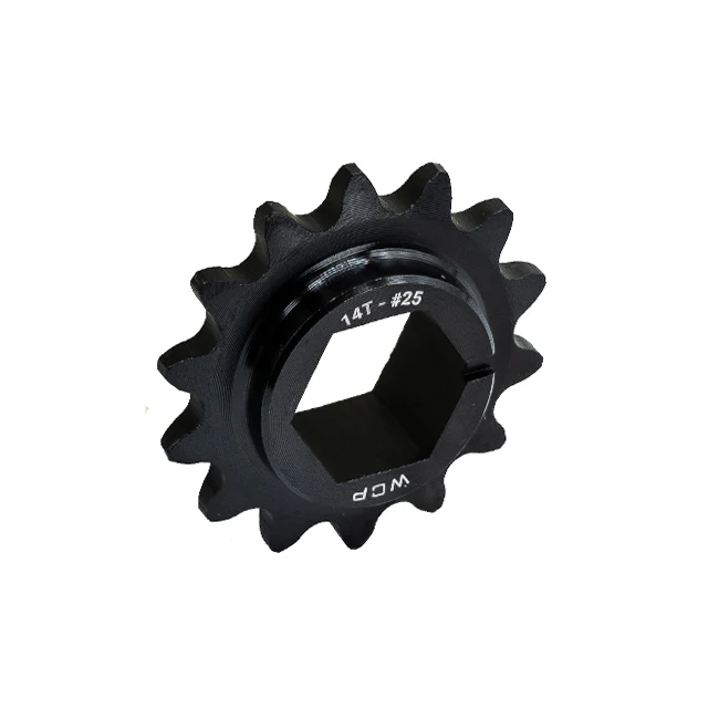 14t Steel Double Hub Sprocket (#25 Chain, 1/2" Hex Bore)