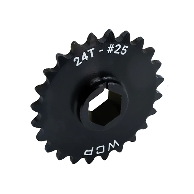 24t Aluminum Double Hub Sprocket (#25 Chain, 1/2" Hex Bore)