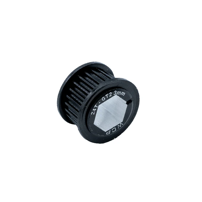 24t x 9mm Wide Aluminum Pulley (GT2 3mm, 1/2" Hex Bore)