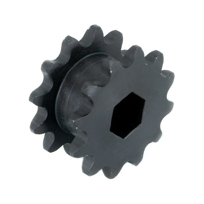 12t Steel Double Hub Sprocket (#35 Steel, 1/2" Hex Bore)