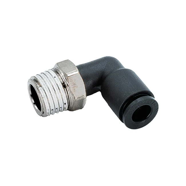 1/4" NPT, 1/4" Hose, 90 Deg. Elbow Pneumatic Fitting (5-pack)