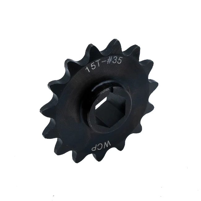 15t Steel Double Hub Sprocket (#35 Chain, 1/2" Hex Bore)