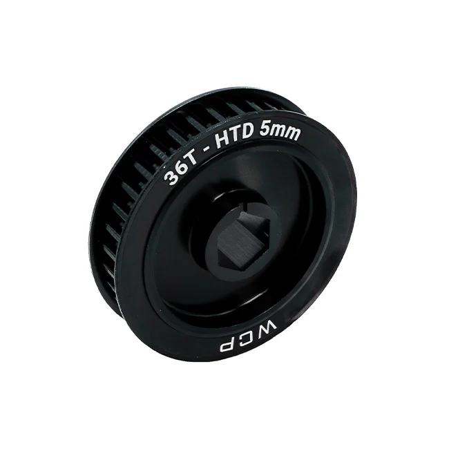 36t x 9mm Wide Aluminum Pulley (HTD 5mm, 1/2" Hex Bore)