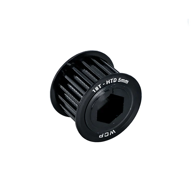 18t x 15mm Wide Aluminum Pulley (HTD 5mm, 1/2" Hex Bore)