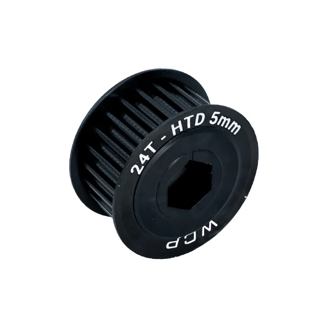 24t x 15mm Wide Aluminum Pulley (HTD 5mm, 1/2" Hex Bore)