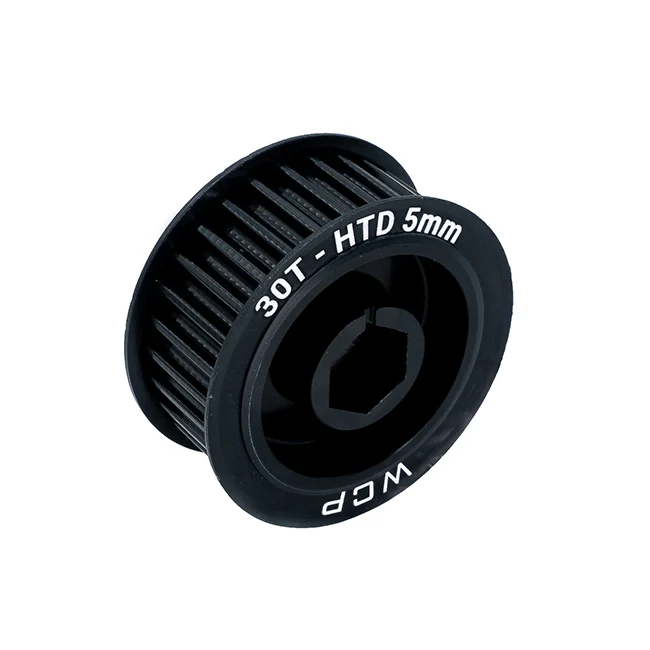 30t x 15mm Wide Aluminum Pulley (HTD 5mm, 1/2" Hex Bore)
