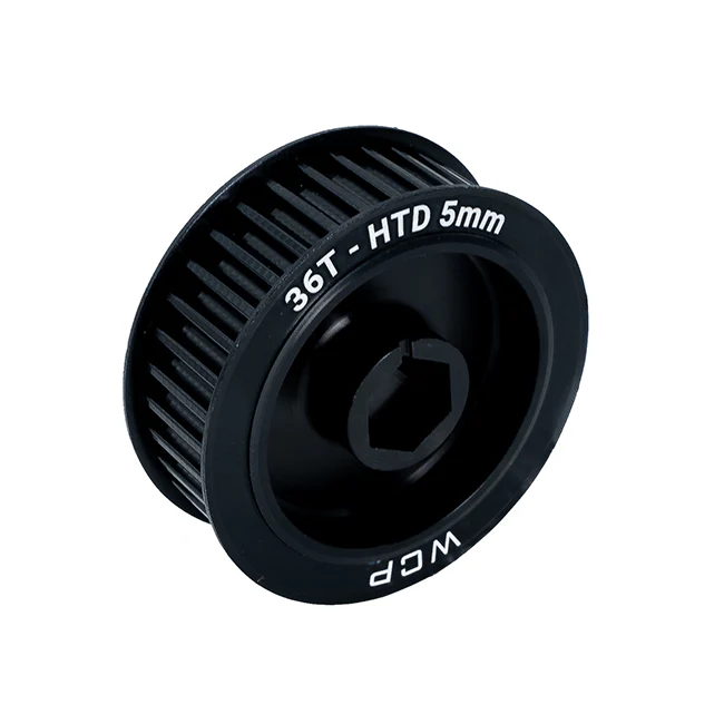 36t x 15mm Wide Aluminum Pulley (HTD 5mm, 1/2" Hex Bore)