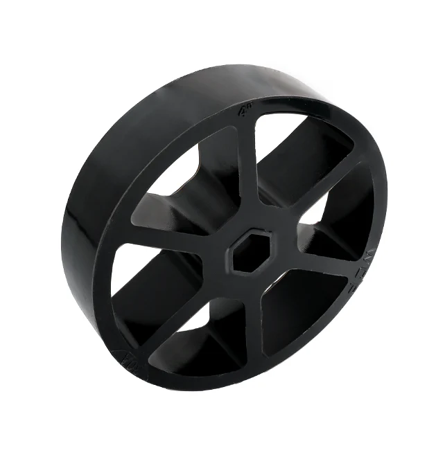 4" OD x 1" Wide 6 Spoke Straight Flex Wheel (1/2" Hex, 45A)