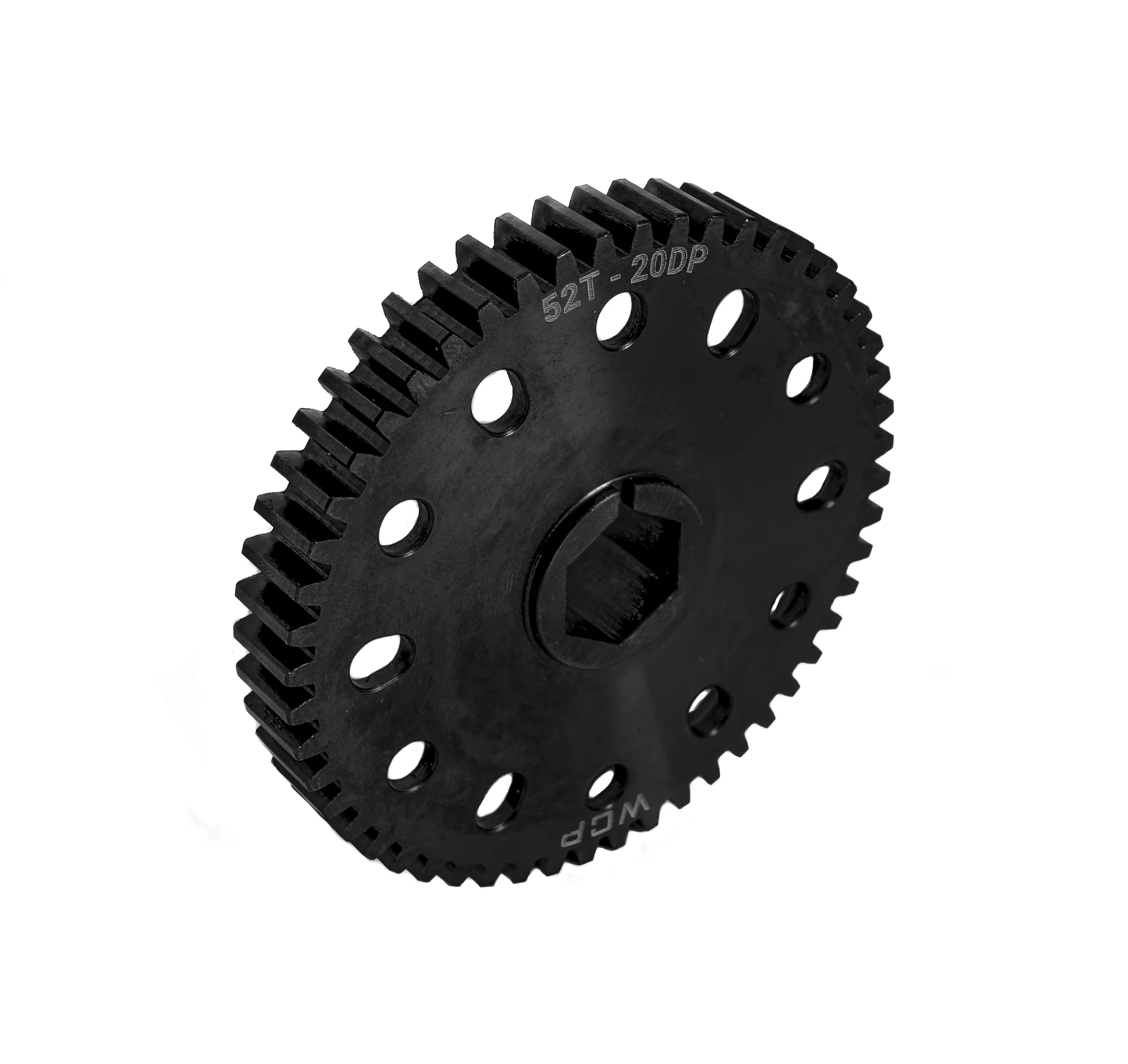 52t Pocketed Steel Spur Gear with MotionX (20 DP, 1/2" Hex Bore)