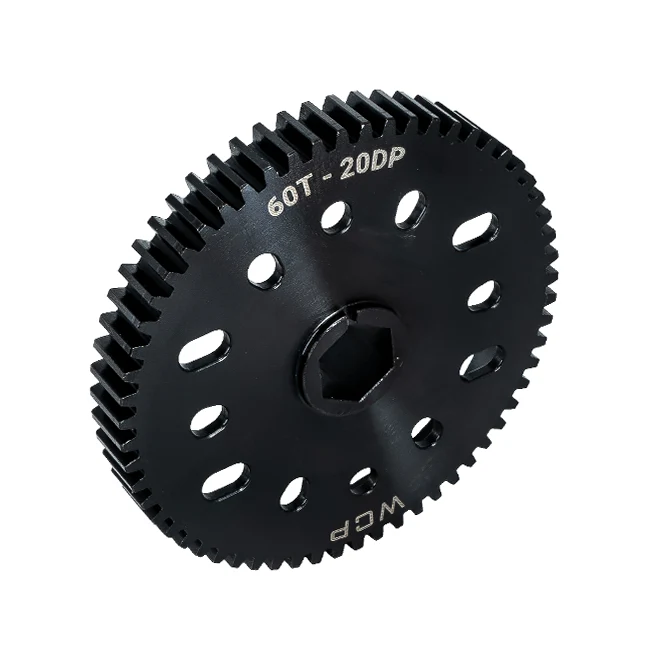 60t Pocketed Steel Spur Gear with MotionX (20 DP, 1/2" Hex Bore)