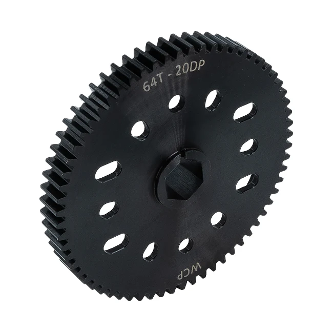 64t Pocketed Steel Spur Gear with MotionX (20 DP, 1/2" Hex Bore)