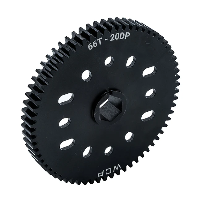 66t Pocketed Steel Spur Gear with MotionX (20 DP, 1/2" Hex Bore)