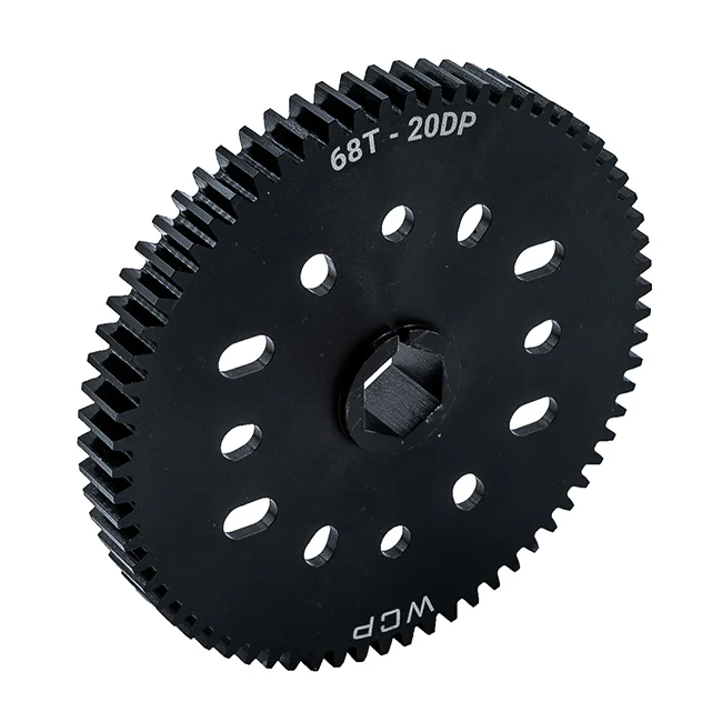68t Pocketed Steel Spur Gear with MotionX (20 DP, 1/2" Hex Bore)
