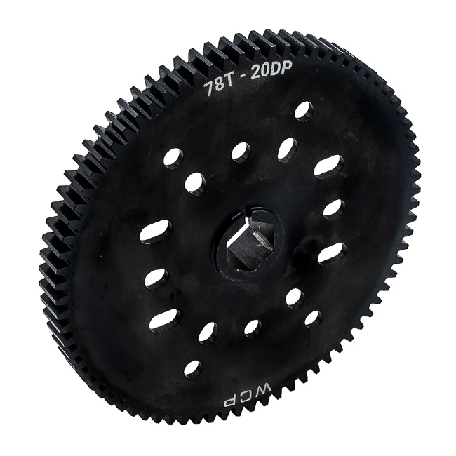 78t Pocketed Steel Spur Gear with MotionX (20 DP, 1/2" Hex Bore)