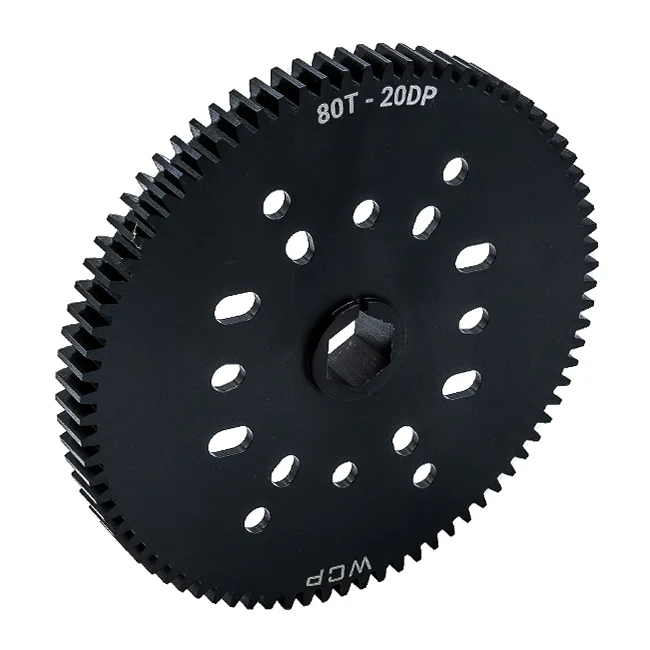 80t Pocketed Steel Spur Gear with MotionX (20 DP, 1/2" Hex Bore)