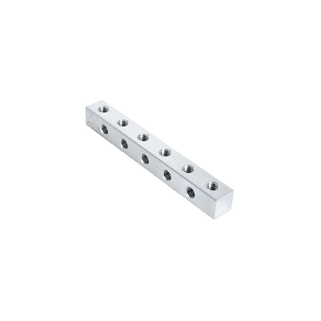 3" L x 0.375" x 0.375" Aluminum Nutstrip (#10-32, 0.500" Spacing)