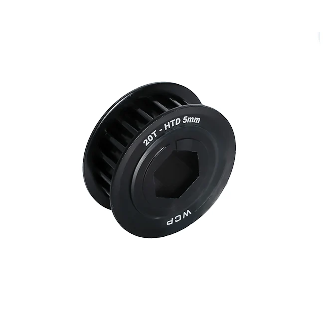 20t x 9mm Wide Aluminum Pulley (HTD 5mm, 1/2" Hex Bore)