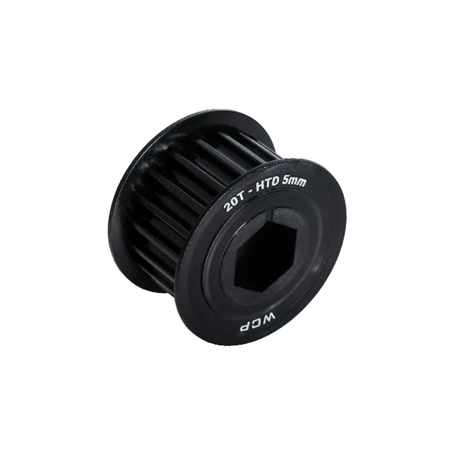 20t x 15mm Wide Aluminum Pulley (HTD 5mm, 1/2" Hex Bore)