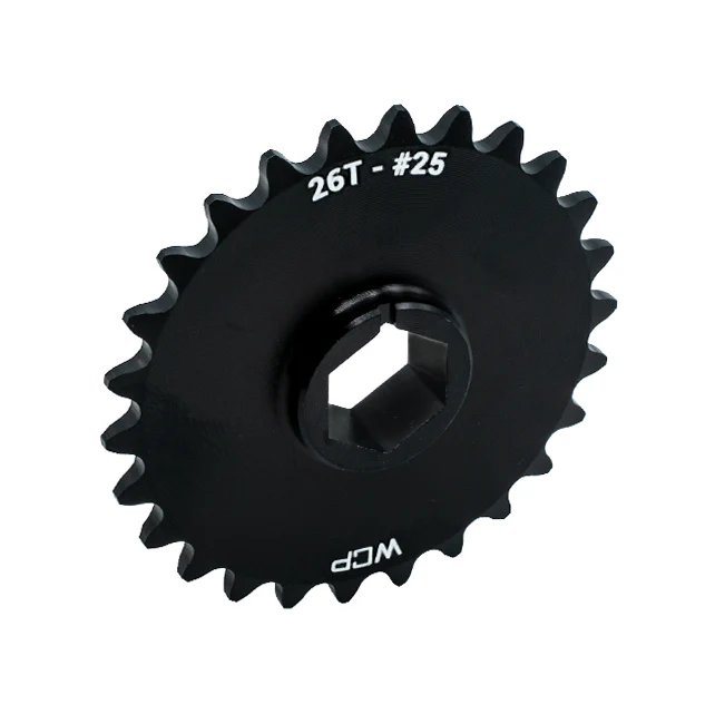 26t Aluminum Double Hub Sprocket (#25 Chain, 1/2" Hex Bore)