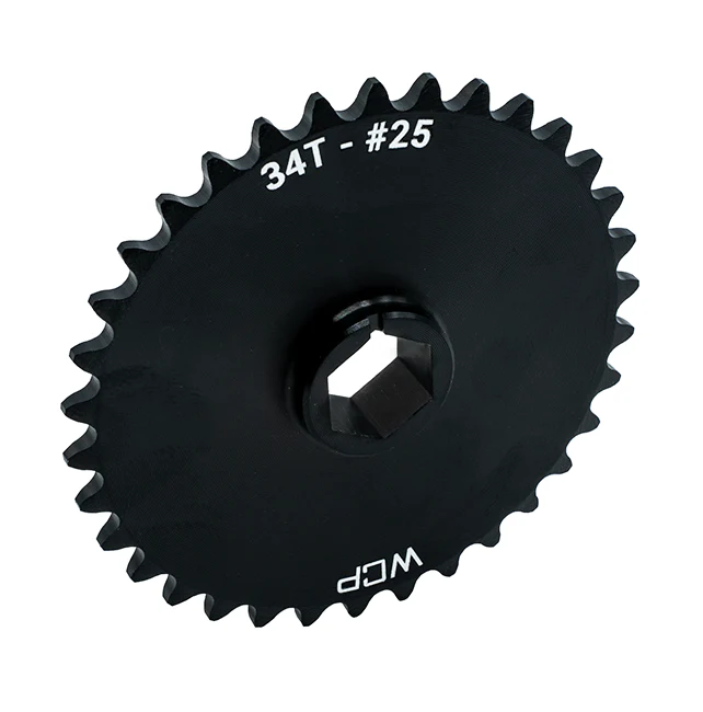 34t Aluminum Double Hub Sprocket (#25 Chain, 1/2" Hex Bore)